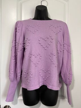 Lilly Pulitzer Kippa Heart Sweater💜Purple Iris Size M